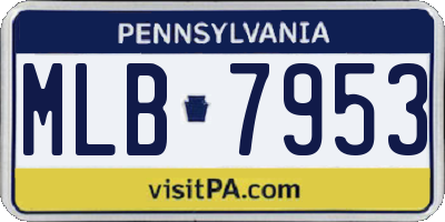 PA license plate MLB7953