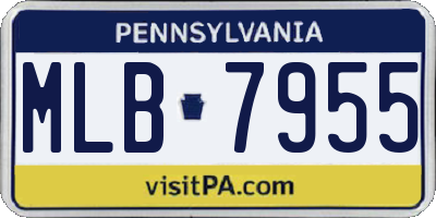 PA license plate MLB7955