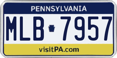 PA license plate MLB7957