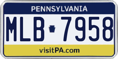 PA license plate MLB7958