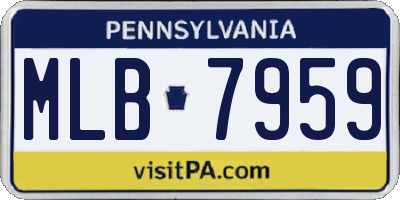 PA license plate MLB7959