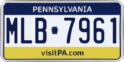 PA license plate MLB7961