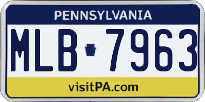 PA license plate MLB7963