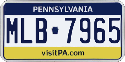 PA license plate MLB7965