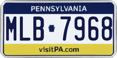 PA license plate MLB7968