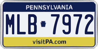 PA license plate MLB7972