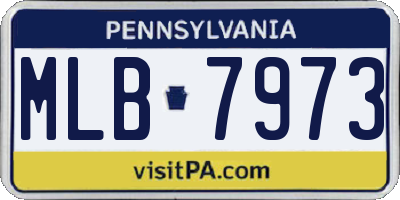 PA license plate MLB7973