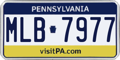 PA license plate MLB7977