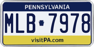 PA license plate MLB7978
