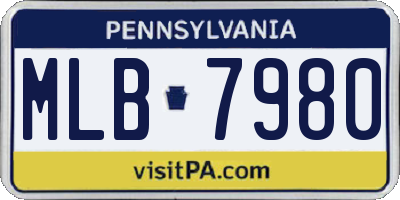 PA license plate MLB7980