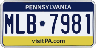 PA license plate MLB7981