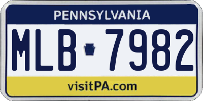 PA license plate MLB7982