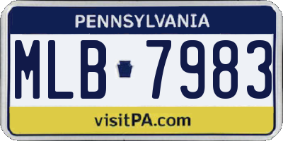 PA license plate MLB7983