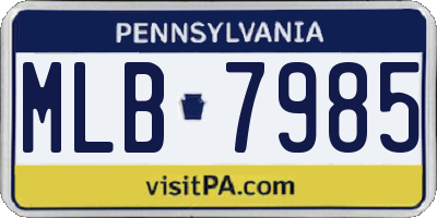 PA license plate MLB7985