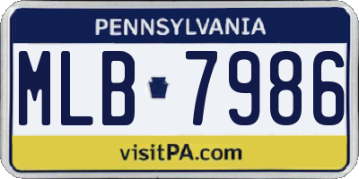 PA license plate MLB7986