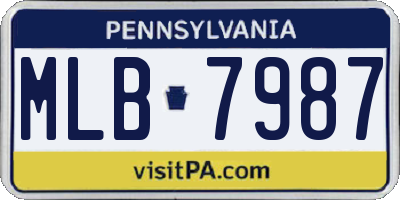 PA license plate MLB7987