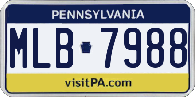 PA license plate MLB7988