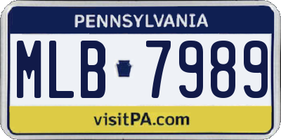 PA license plate MLB7989