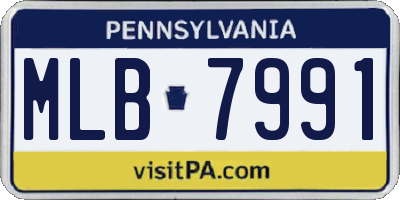 PA license plate MLB7991