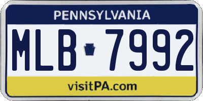 PA license plate MLB7992