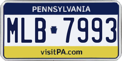 PA license plate MLB7993