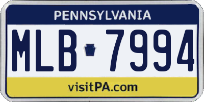 PA license plate MLB7994