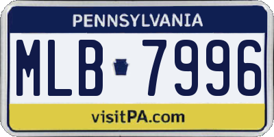 PA license plate MLB7996