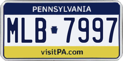 PA license plate MLB7997