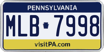 PA license plate MLB7998