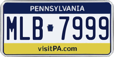 PA license plate MLB7999