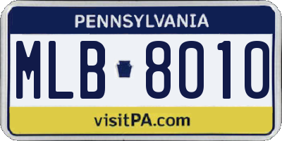 PA license plate MLB8010