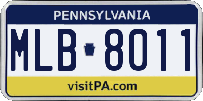 PA license plate MLB8011