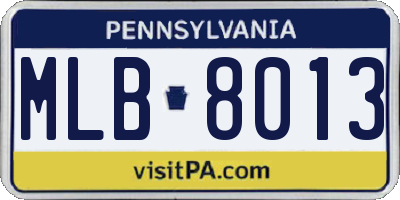 PA license plate MLB8013