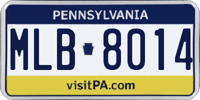 PA license plate MLB8014
