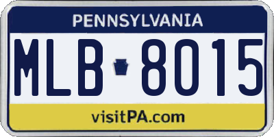 PA license plate MLB8015