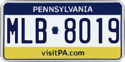 PA license plate MLB8019