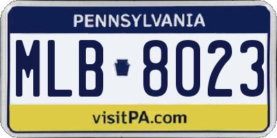 PA license plate MLB8023