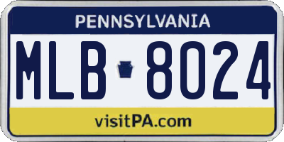 PA license plate MLB8024