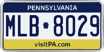 PA license plate MLB8029