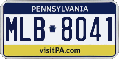 PA license plate MLB8041