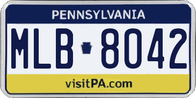 PA license plate MLB8042
