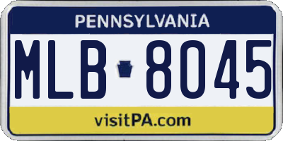 PA license plate MLB8045