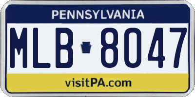 PA license plate MLB8047