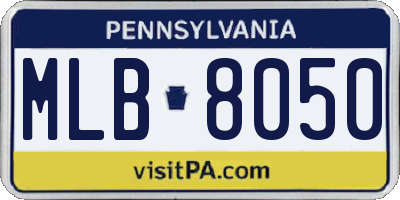 PA license plate MLB8050
