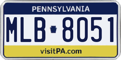 PA license plate MLB8051
