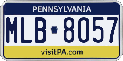 PA license plate MLB8057