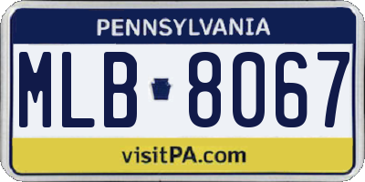 PA license plate MLB8067