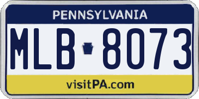 PA license plate MLB8073