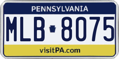 PA license plate MLB8075