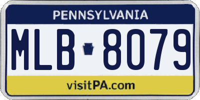 PA license plate MLB8079